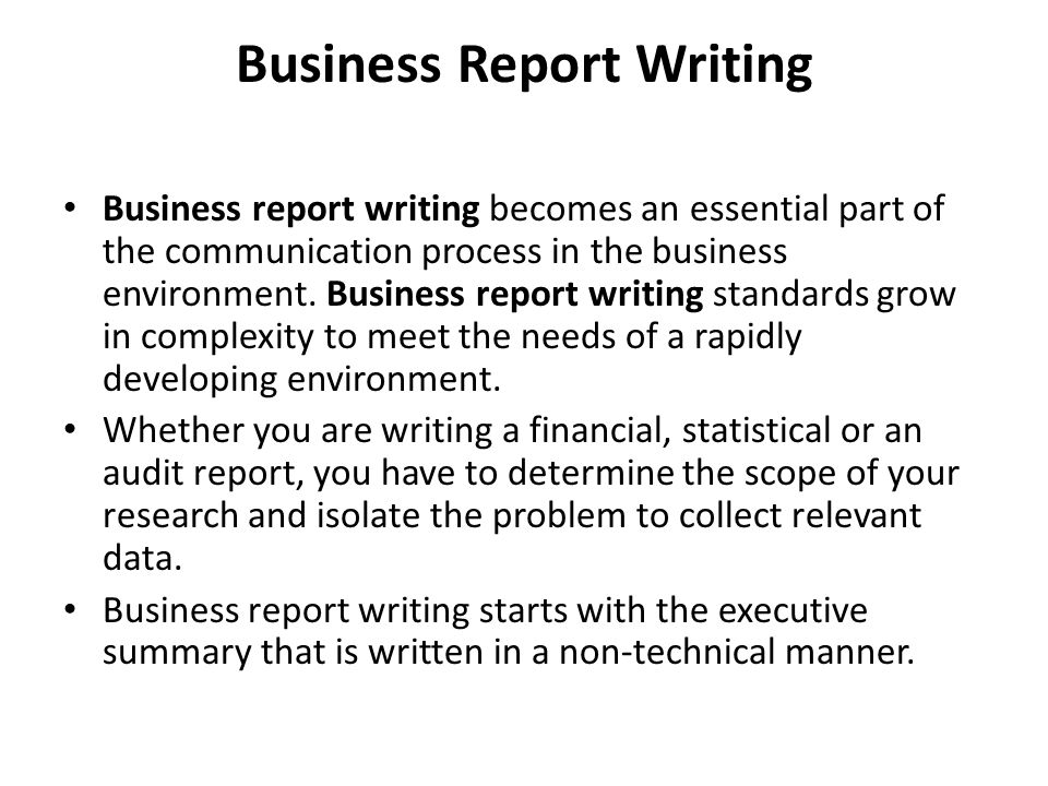 How to write a business report overview